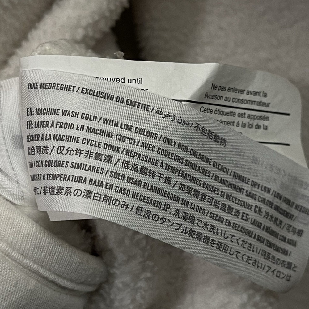 Abercrombie Fitch Asymmetrical Snap Up Fleece Quilted White Pink Cozy Y2K Sz L - Picture 6 of 6